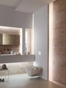 15 this bathroom features only hidden lights for minimalist style