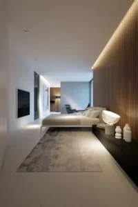 21 hidden lights give more style to this bedroom
