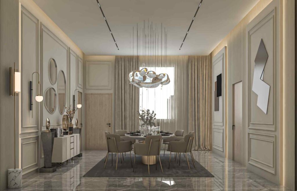 تصميم سقف جبس مع إضاءة مخفية للمجالس